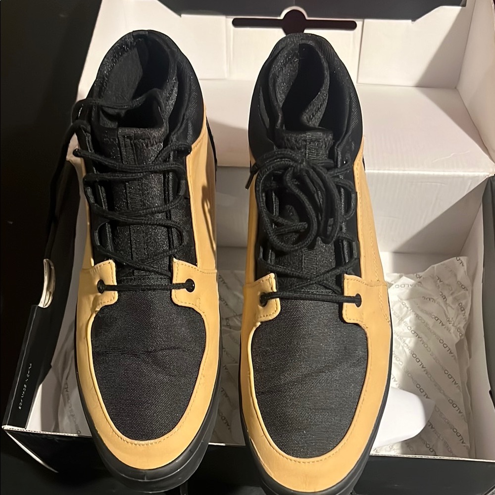 Stylish Black and Tan Sneakers